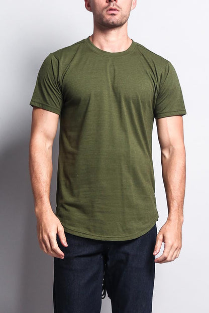 Fishtail Long Length Curved Hem T-Shirt