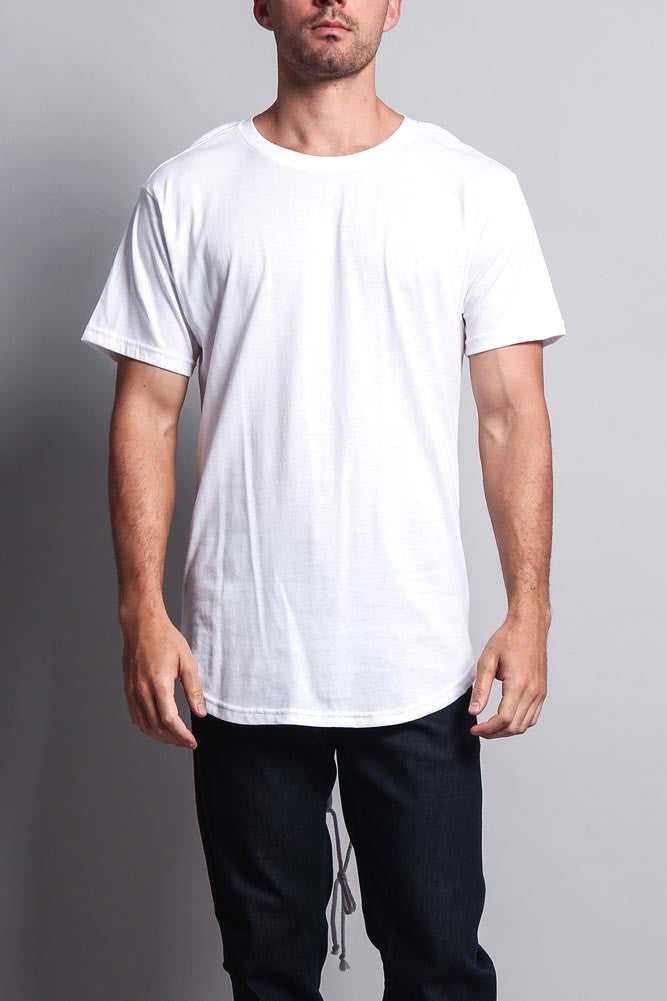Fishtail Long Length Curved Hem T-Shirt