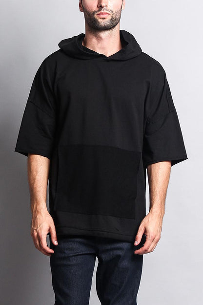 Men's Over Sized Hooded T-Shirt With Extended Hem