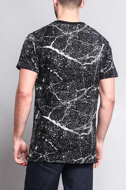 Metallic American Flag Marble Print T-Shirt