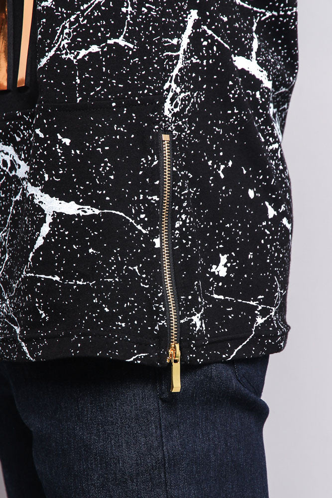 Metallic American Flag Marble Print T-Shirt
