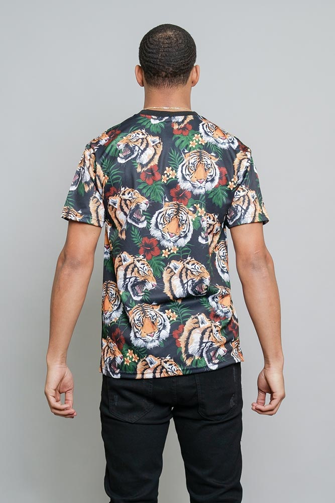 3D Savage Tiger Print T-Shirt