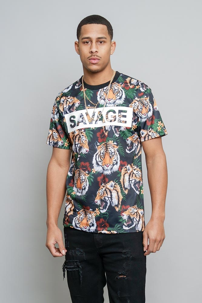 3D Savage Tiger Print T-Shirt