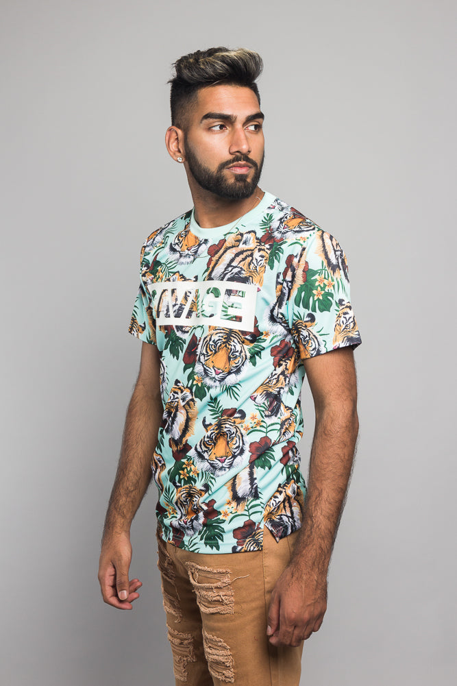3D Savage Tiger Print T-Shirt