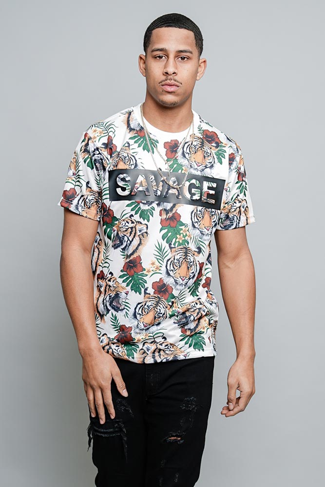 3D Savage Tiger Print T-Shirt