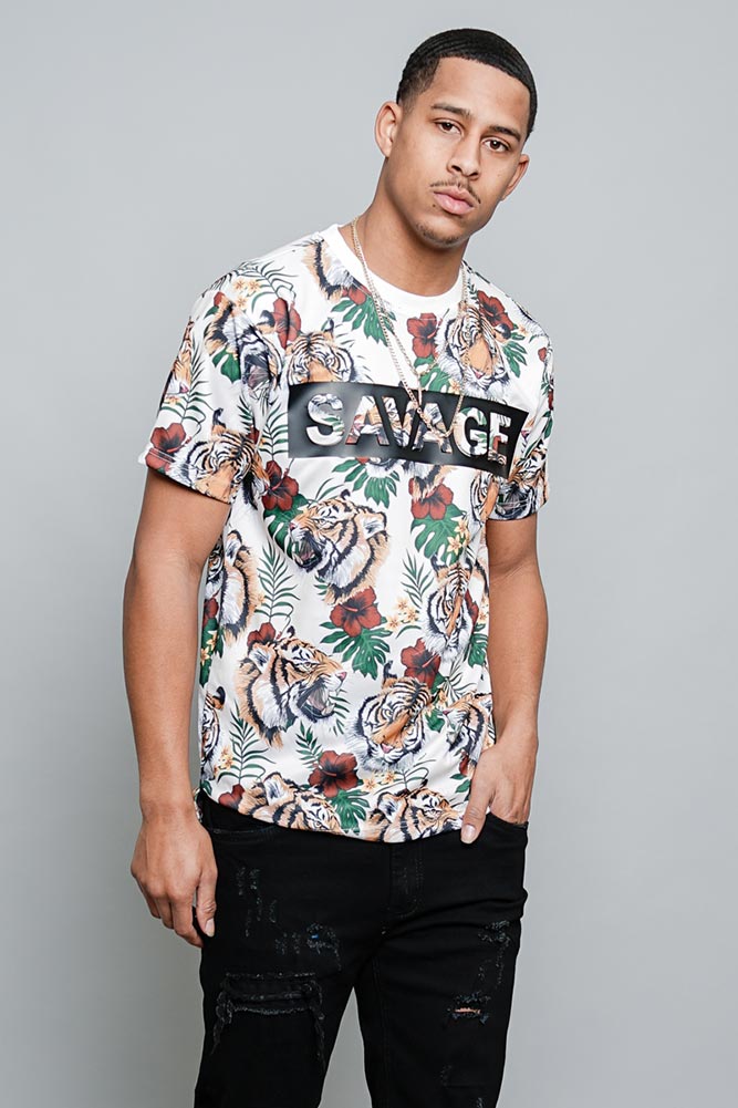 3D Savage Tiger Print T-Shirt