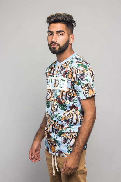 3D Savage Tiger Print T-Shirt