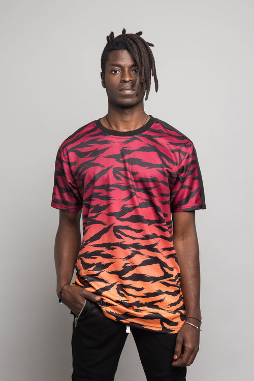 Dip Dye Gradient Tiger T-Shirt