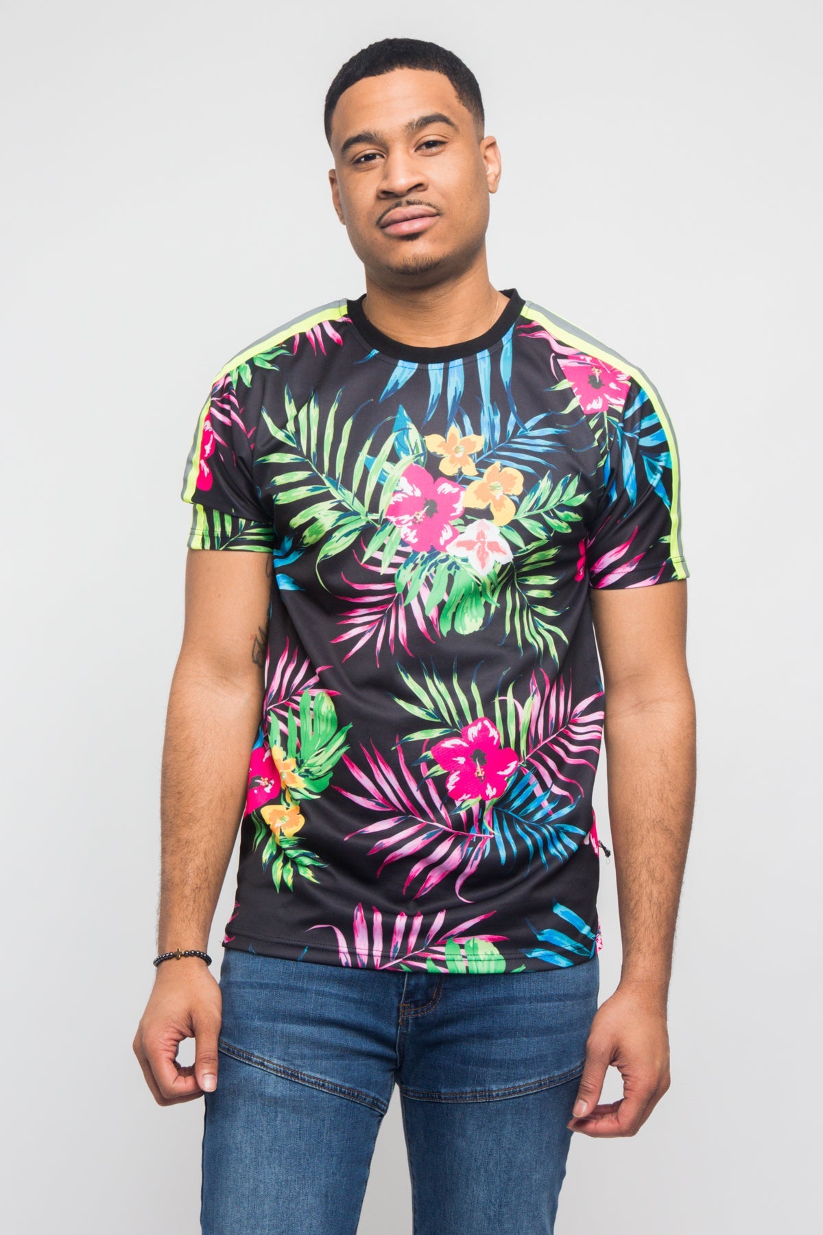 Reflective Neon Floral T-Shirt