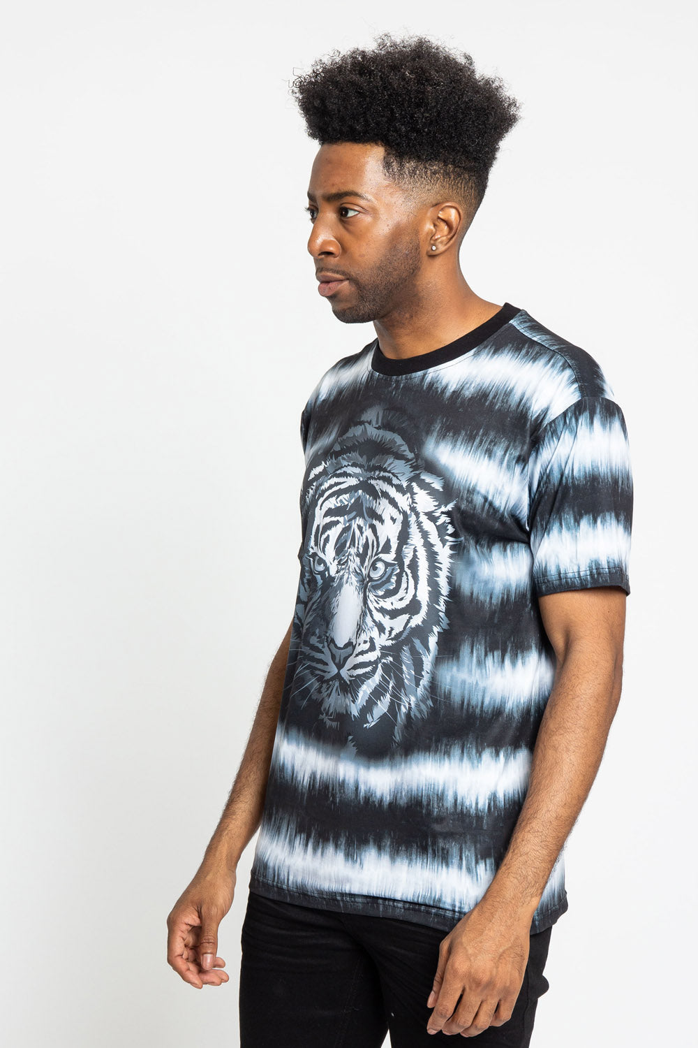 Horizontal Stripe Dyed Tiger T-Shirt