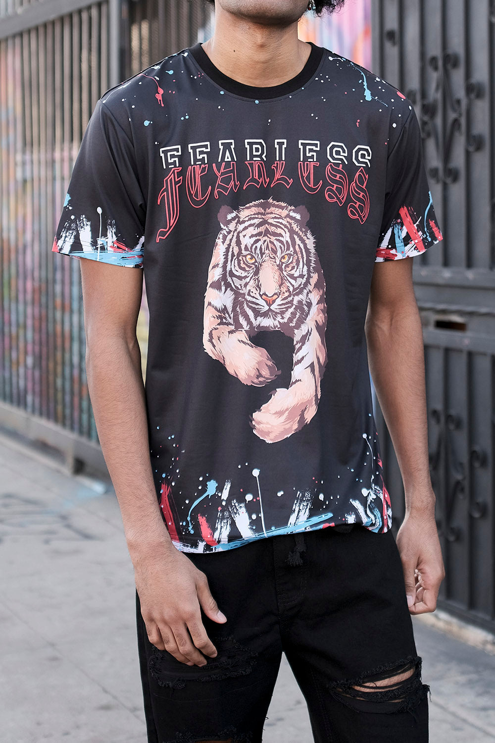 Fearless Tiger Graffiti T-Shirt