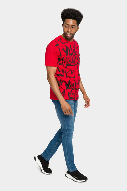 Rhinestone Studded Crowned King T-Shirt