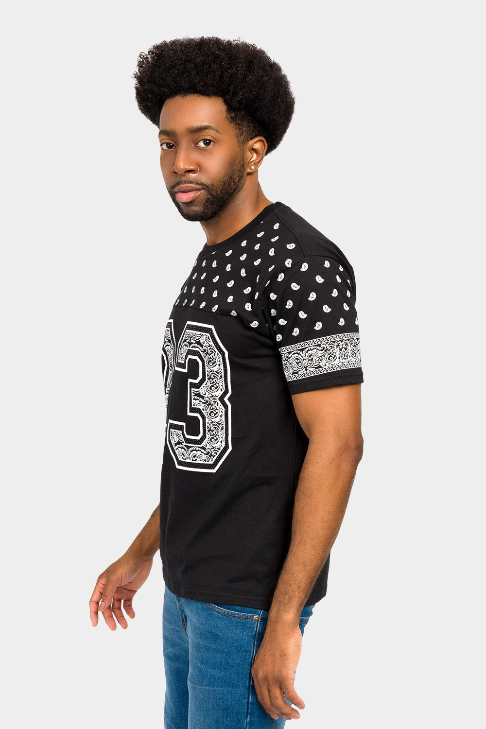 Number 23 Bandana Paisley Print T-Shirt