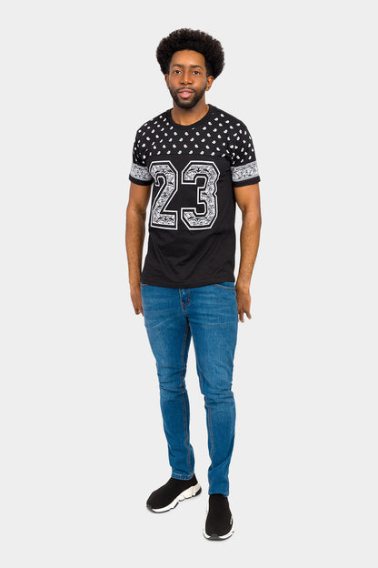 Number 23 Bandana Paisley Print T-Shirt