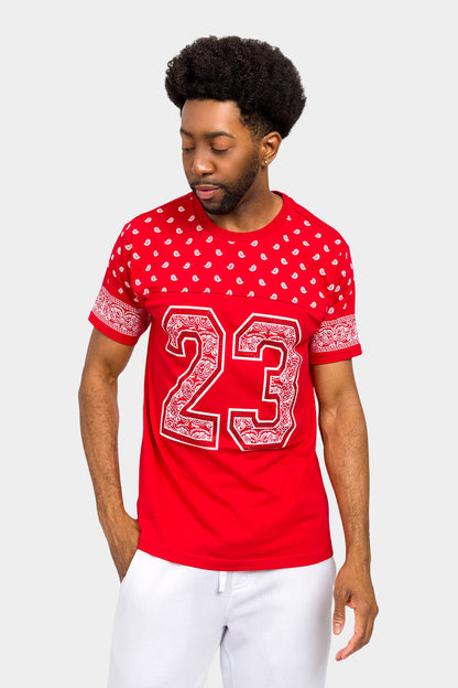 Number 23 Bandana Paisley Print T-Shirt