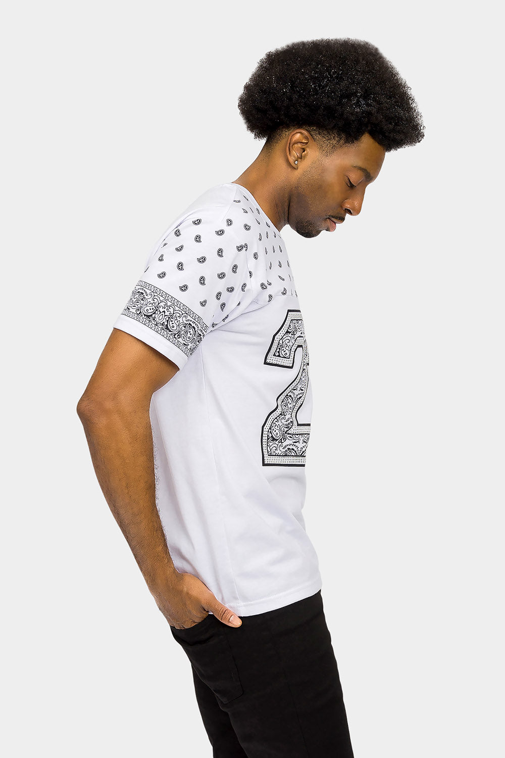Number 23 Bandana Paisley Print T-Shirt