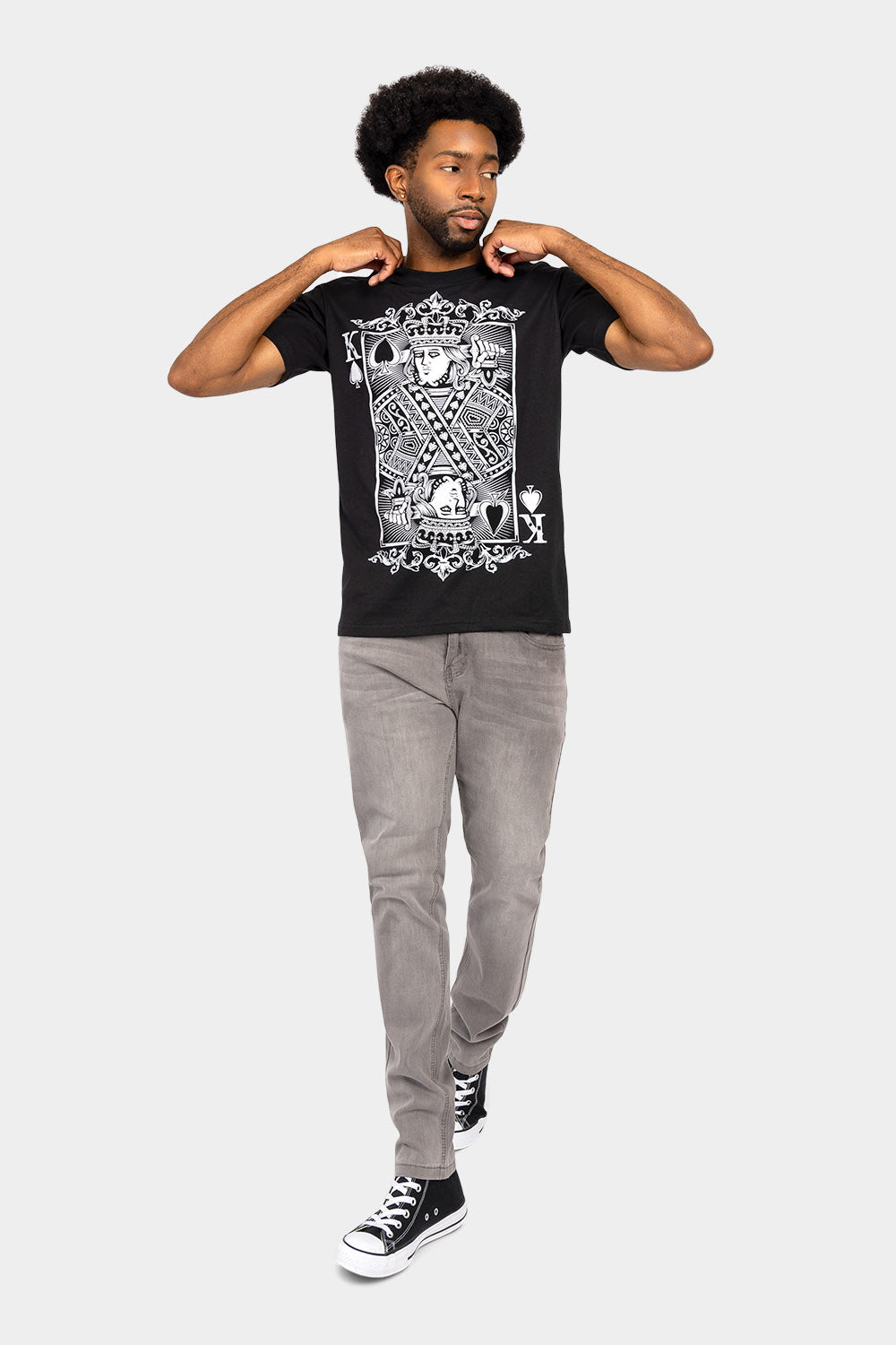 Rhinestone Studded King of Hearts T-Shirt