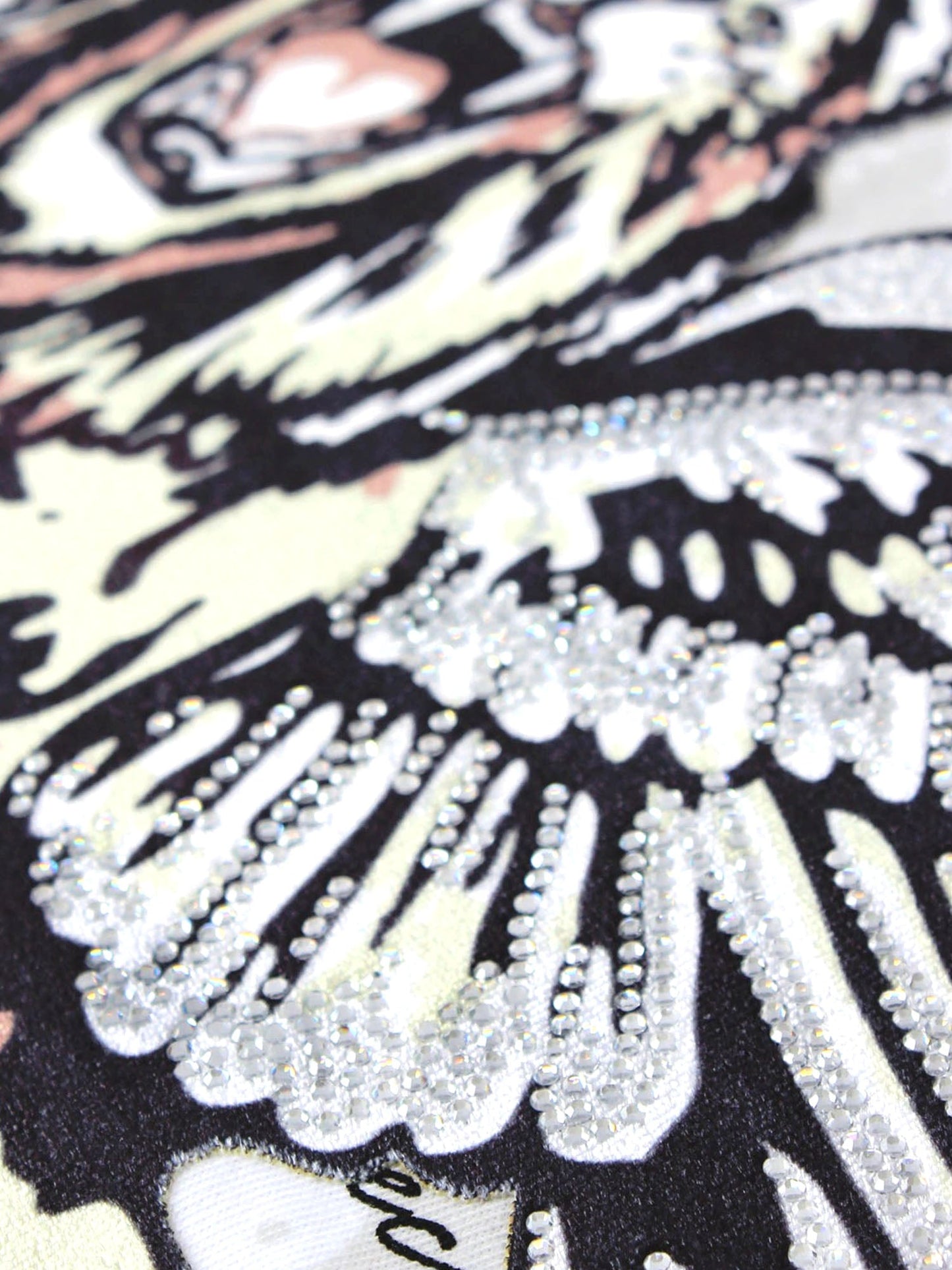 Lion Angel Crystal Embellished Graphic T-Shirt