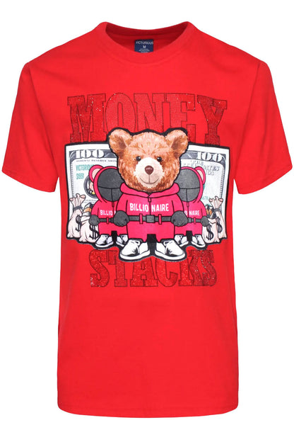 Money Stacks Crystal Embellished Bear T-Shirts