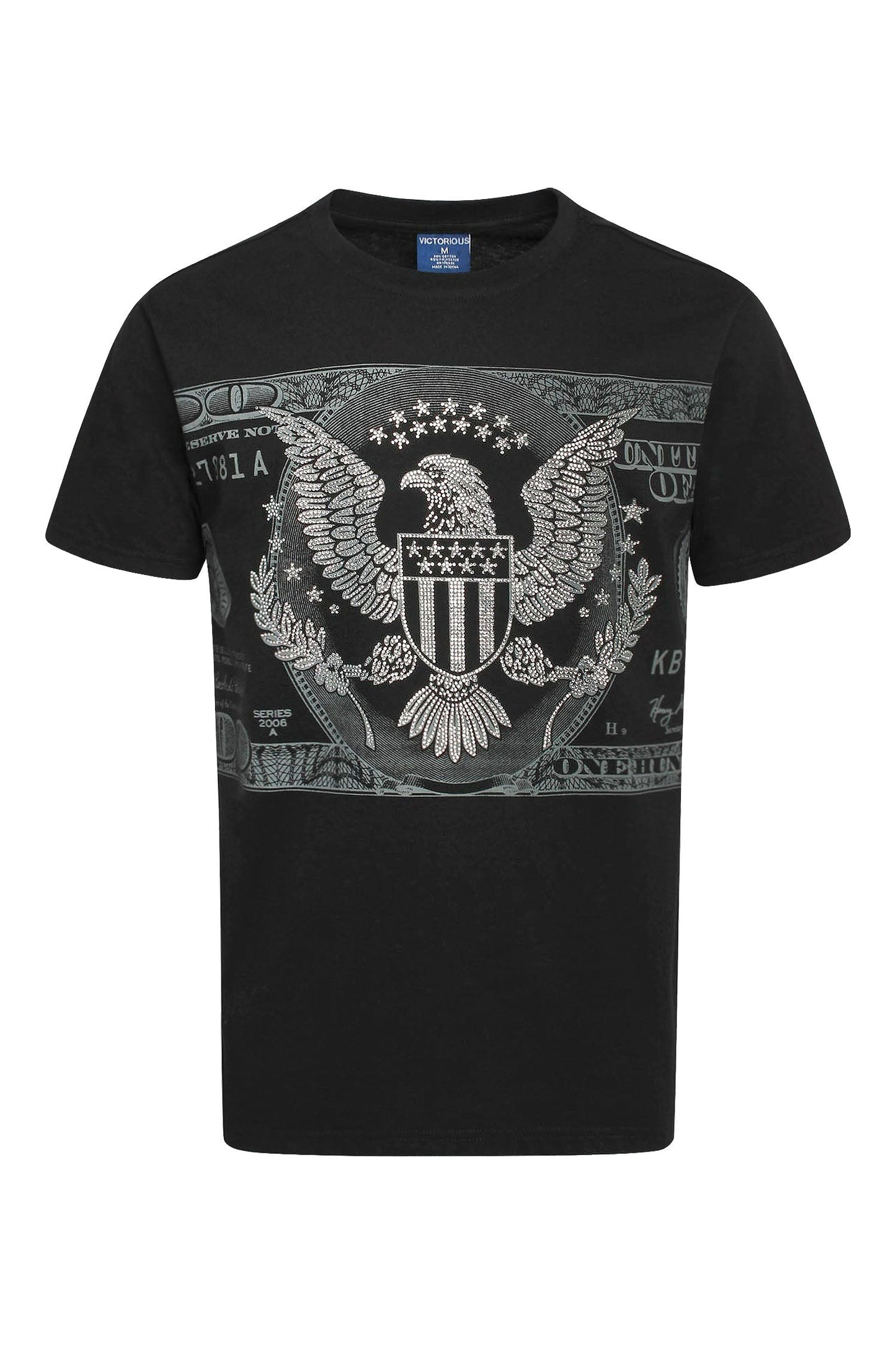Men's Money Print Rhinestone Graphic T-Shirt