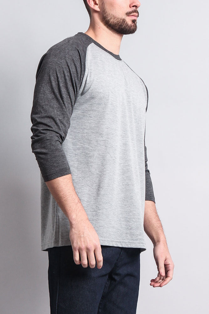 Men's Baseball T-Shirt (Grey/Charcoal)