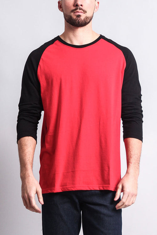 Men's Baseball T-Shirt (Red/Black)