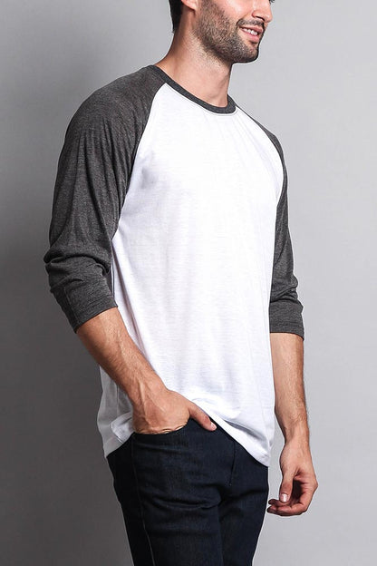 Men's Baseball T-Shirt (White/Charcoal)