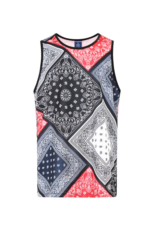 Men's Diagonal Bandana Mix Tank Top