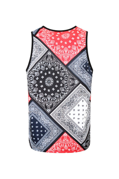 Men's Diagonal Bandana Mix Tank Top