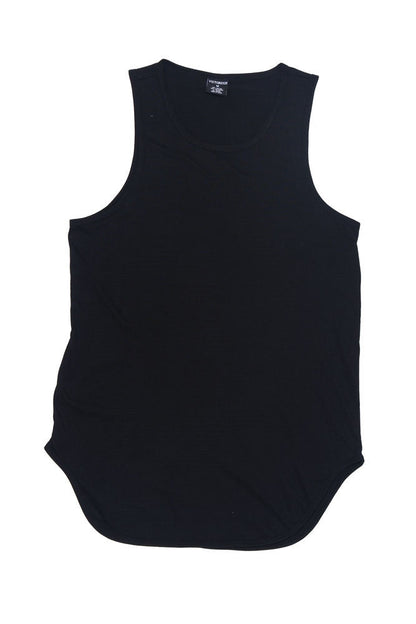 Basic Long Length Curved Hem Tank Top