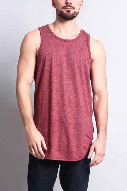 Basic Long Length Curved Hem Tank Top
