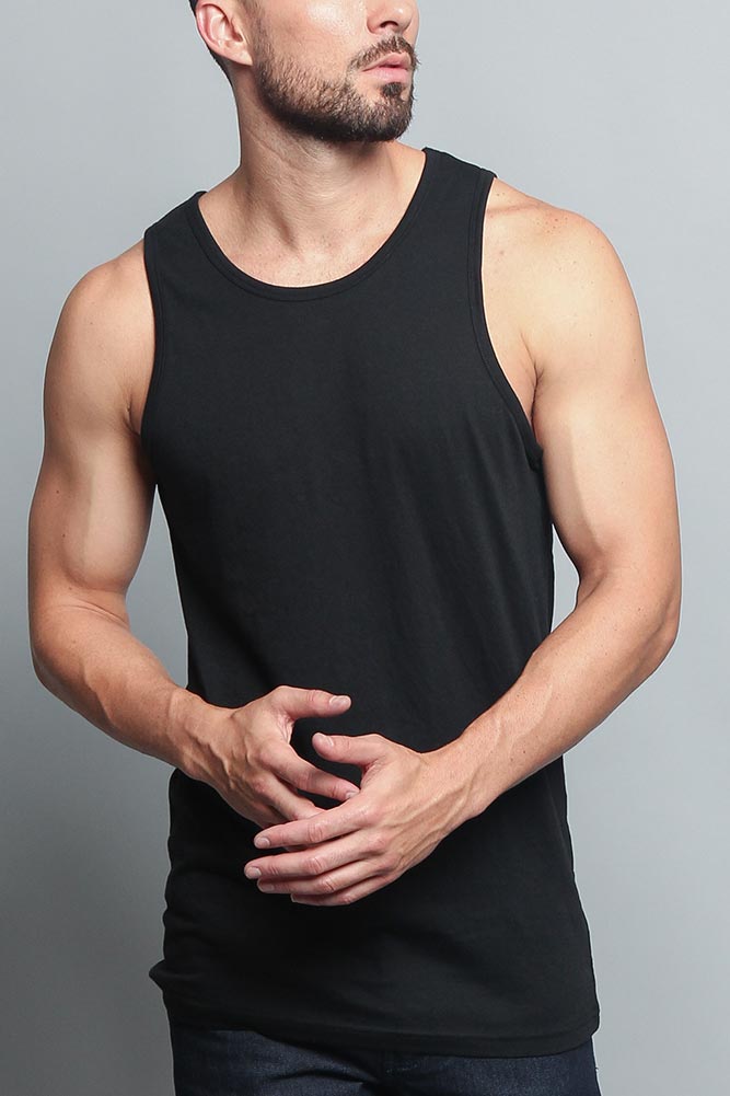 Basic Essential Straight Hem Long Length Tank Top