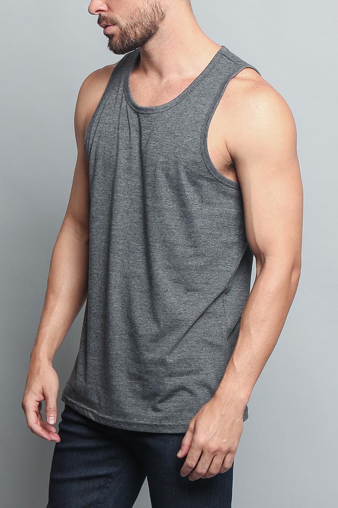 Basic Essential Straight Hem Long Length Tank Top