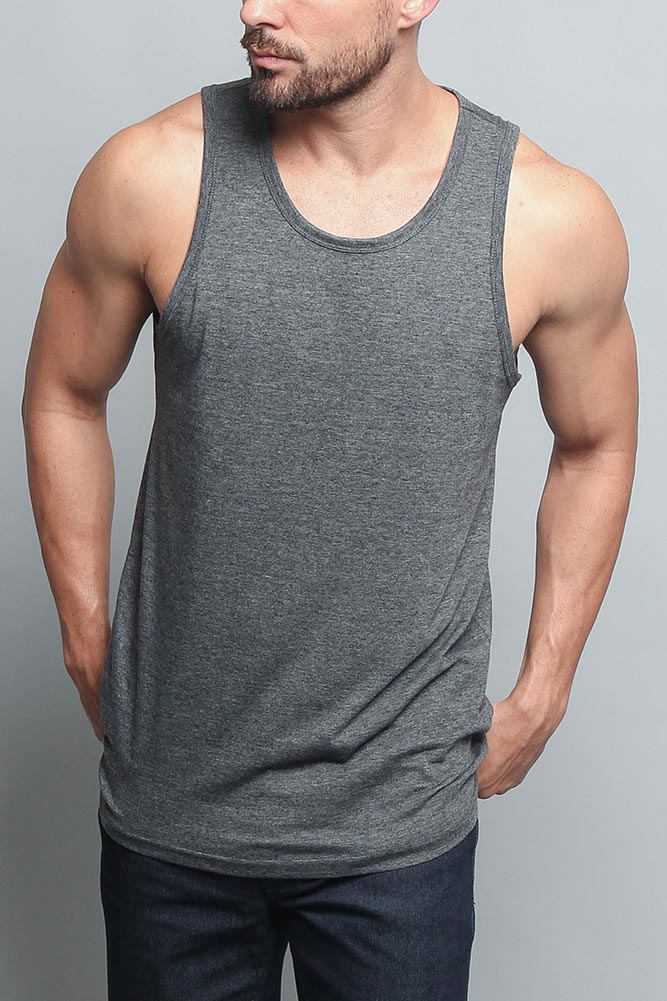 Basic Essential Straight Hem Long Length Tank Top