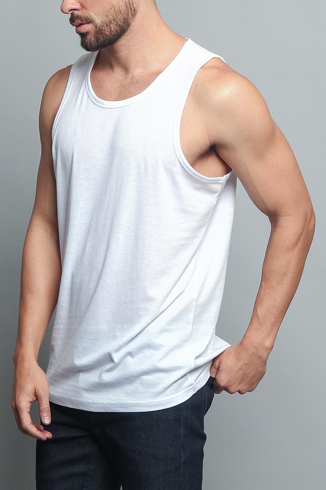 Basic Essential Straight Hem Long Length Tank Top