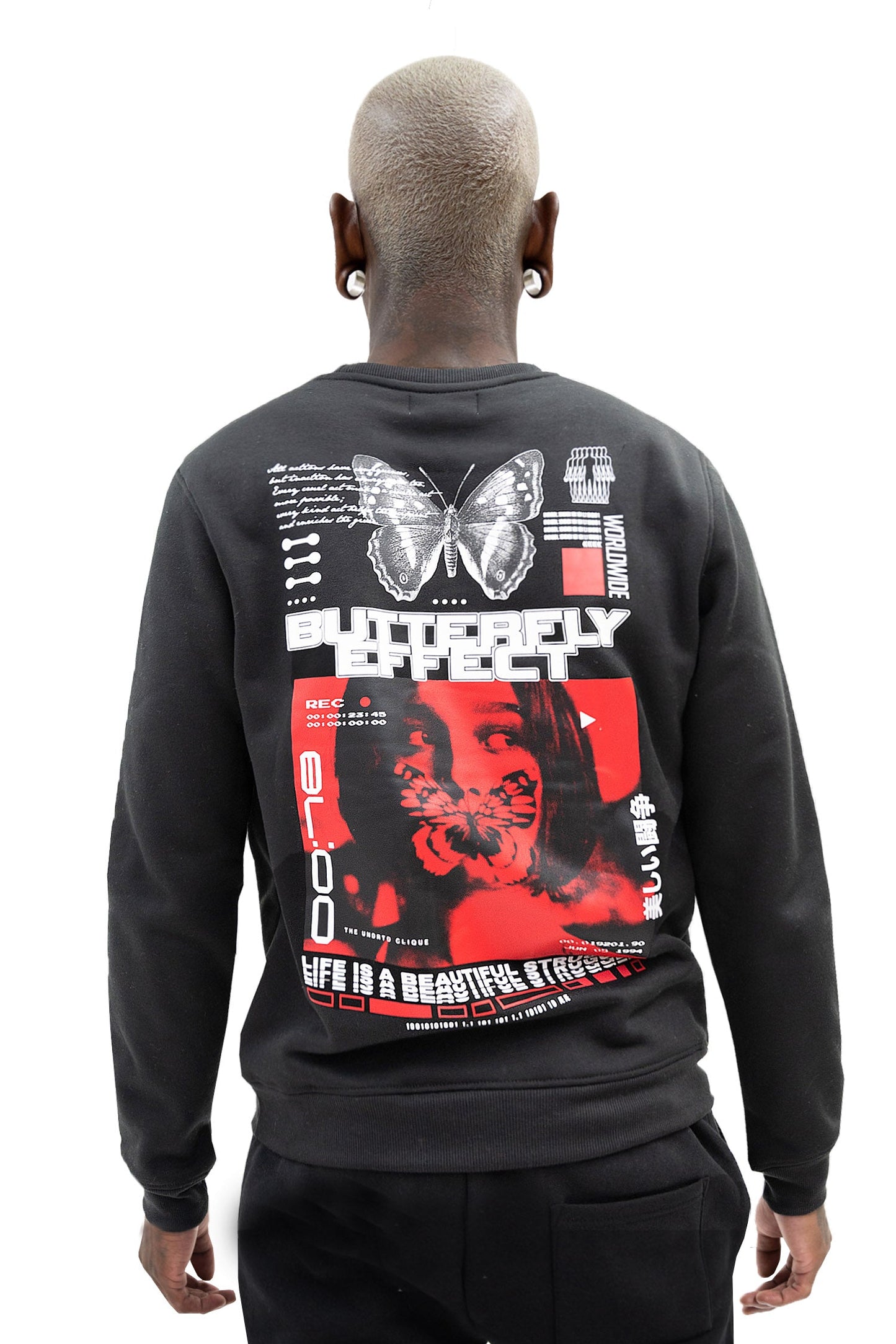 Men's Butterfly Effect Long Sleeve Graphic Crewneck Sweatshirt