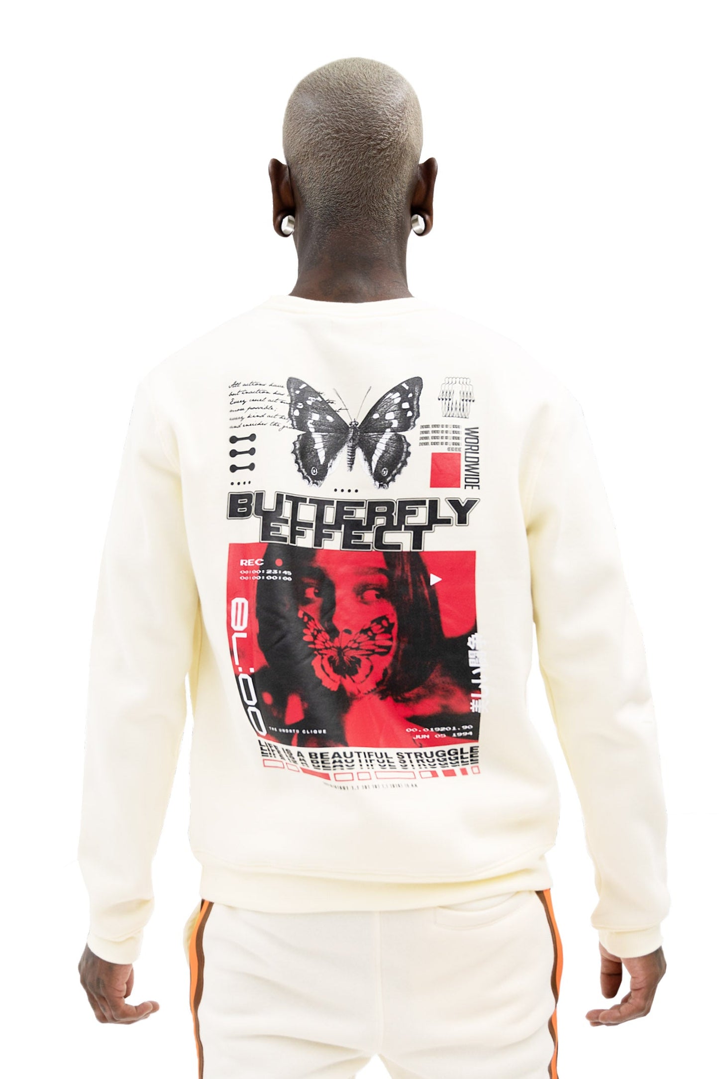 Men's Butterfly Effect Long Sleeve Graphic Crewneck Sweatshirt