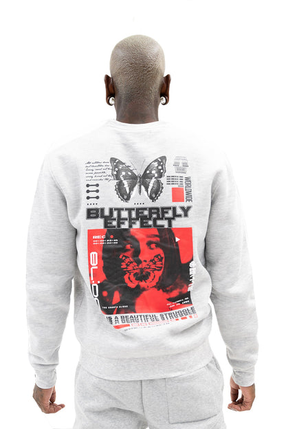 Men's Butterfly Effect Long Sleeve Graphic Crewneck Sweatshirt
