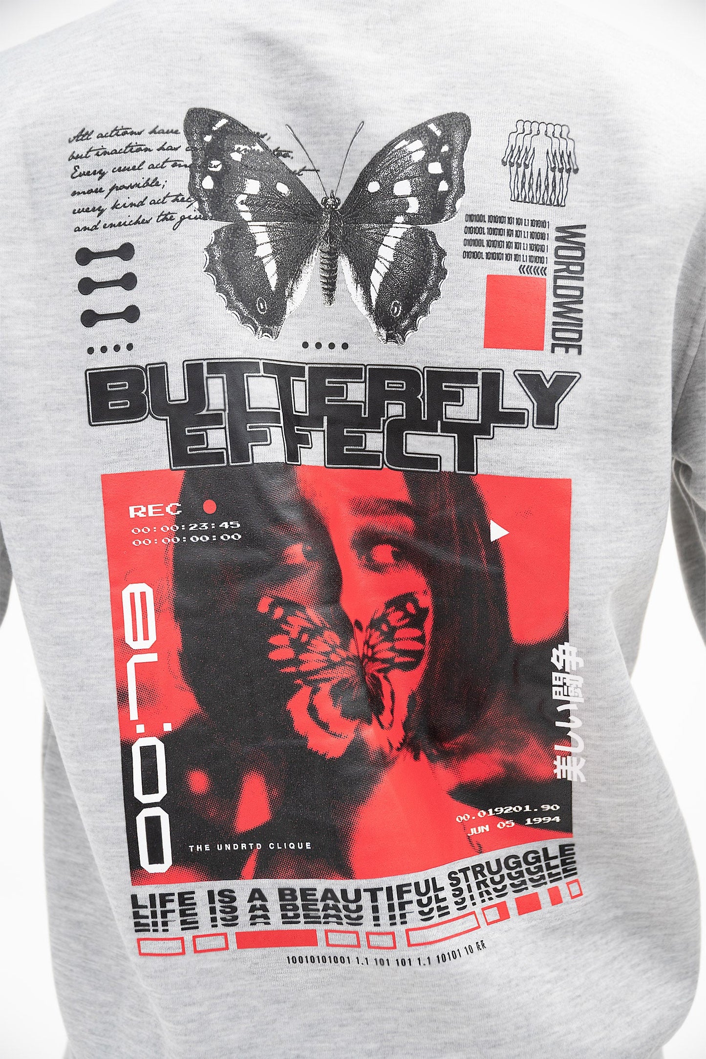 Men's Butterfly Effect Long Sleeve Graphic Crewneck Sweatshirt