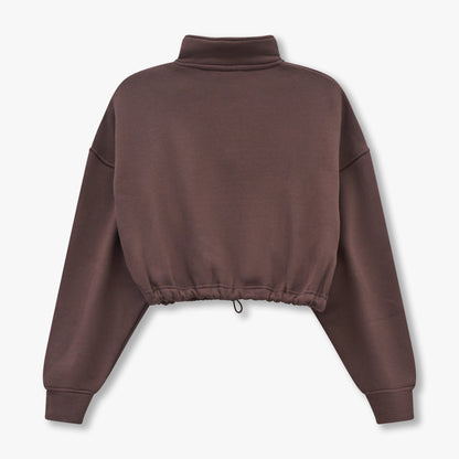 REWEAR Collective Cropped Sweatshirt - Slate Brown