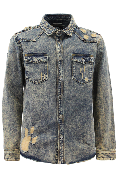 Ripped Denim Overshirt