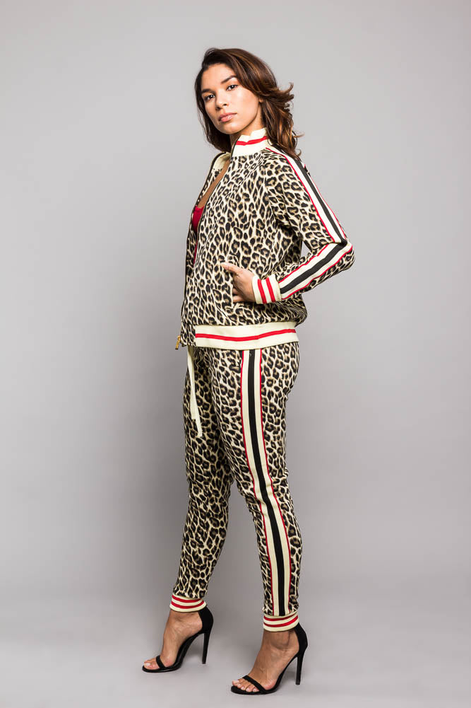 Fierce Leopard Track Suit Set