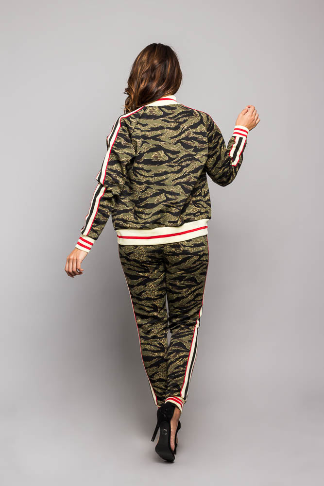 Tiger Print Track Suit Set