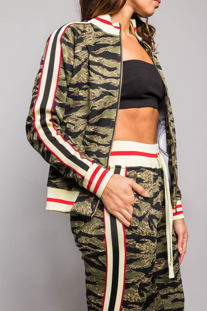 Tiger Print Track Suit Set