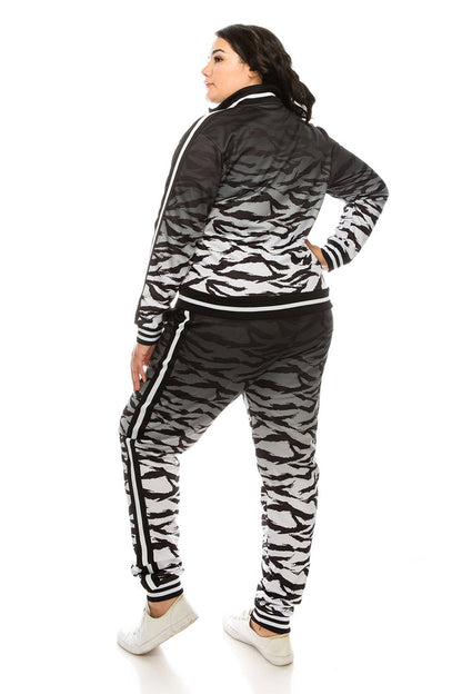 Ombre Gradient Tiger Stripe Tracksuit