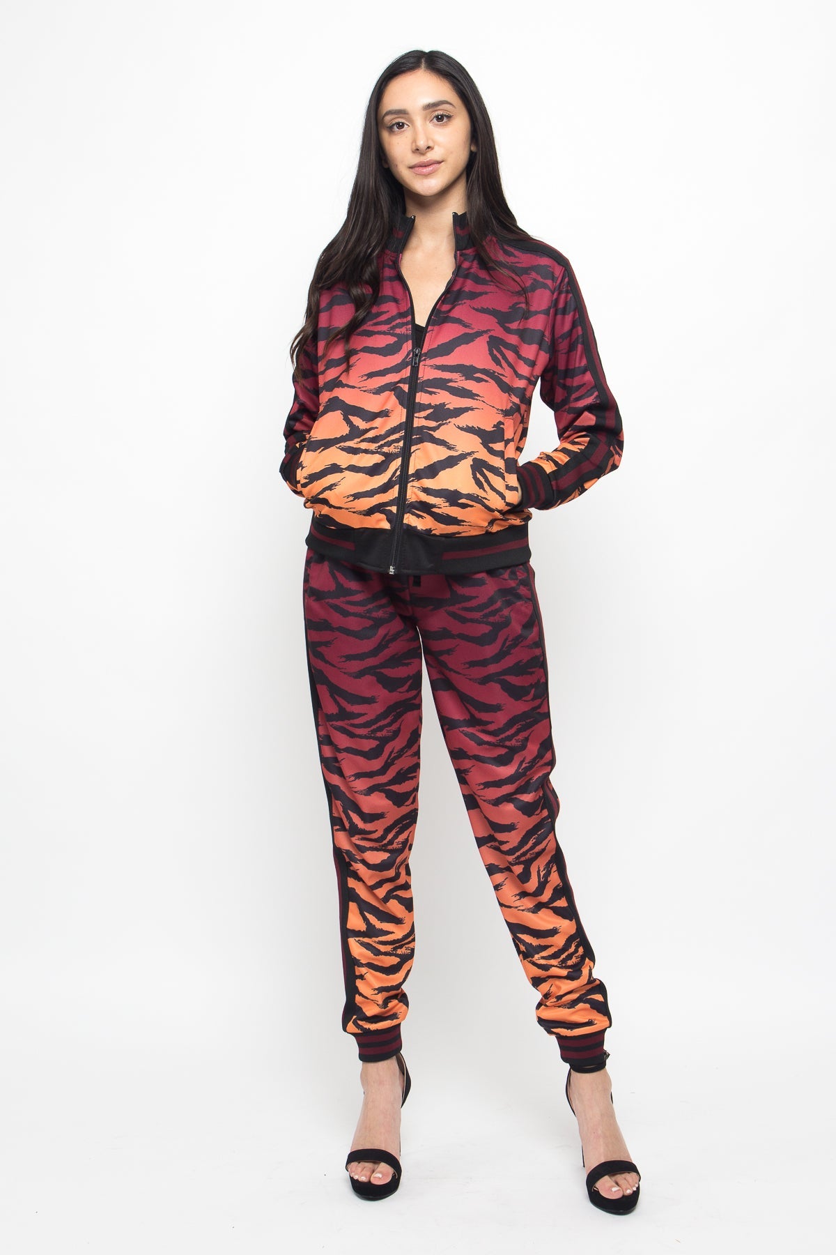 Ombre Gradient Tiger Stripe Tracksuit