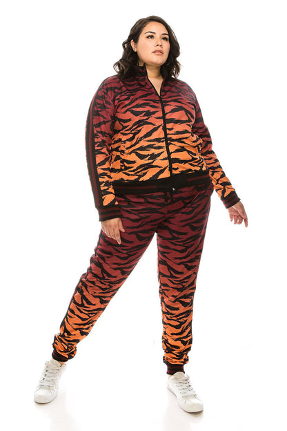 Ombre Gradient Tiger Stripe Tracksuit