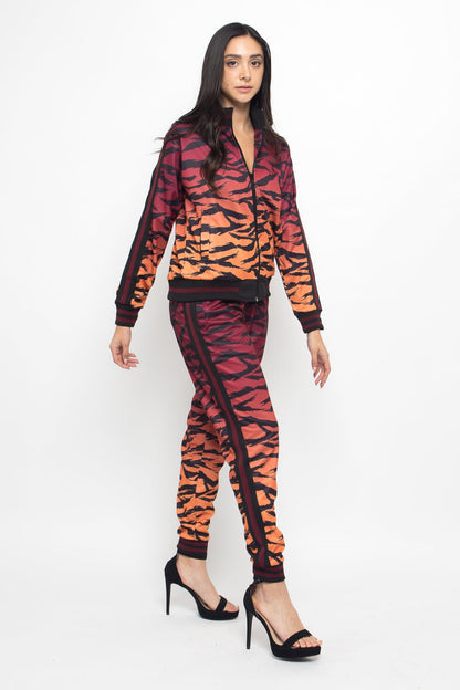 Ombre Gradient Tiger Stripe Tracksuit