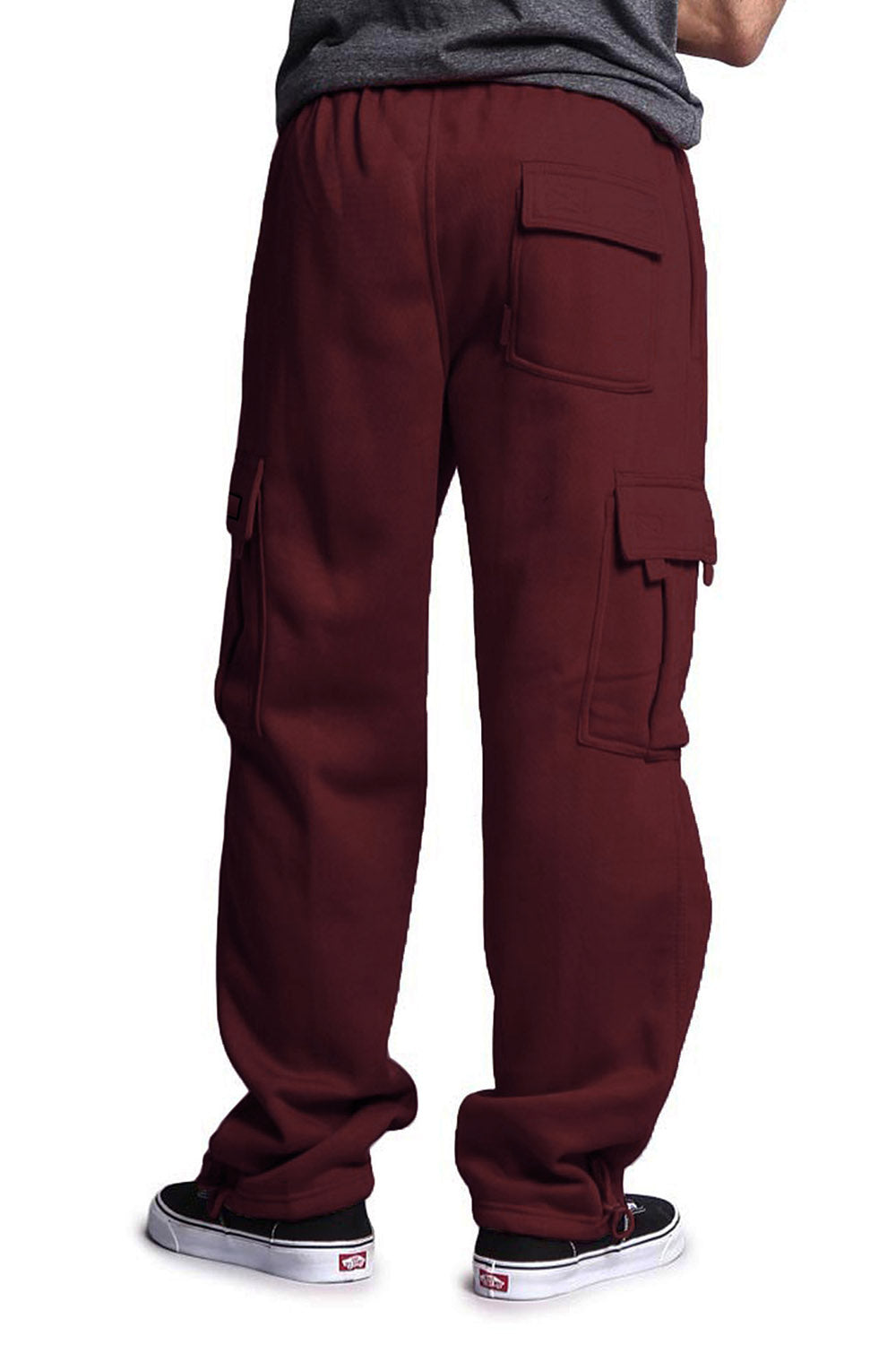 Victorious Men's Solid Fleece Heavyweight Cargo Sweat Pants