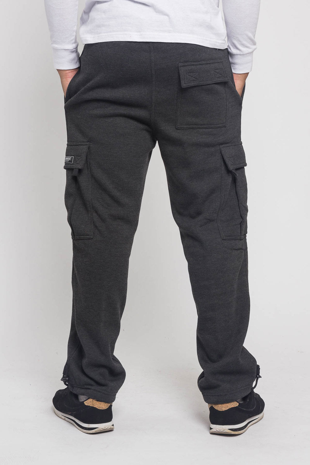 Victorious Men's Solid Fleece Heavyweight Cargo Sweat Pants